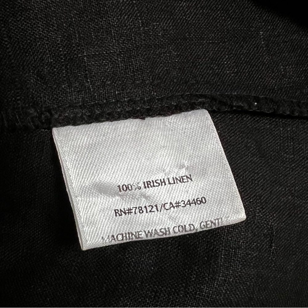 EILEEN FISHER 100% IRISH LINEN Double Layer Lagenlook Dress XL sleeveless, Black - Picture 8 of 9